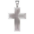 Sterling Silver Cross Pendant, 3/4" X 1.7mm Sterling Silver Cross Pendant, 3/4" X 1.7mm Sterling